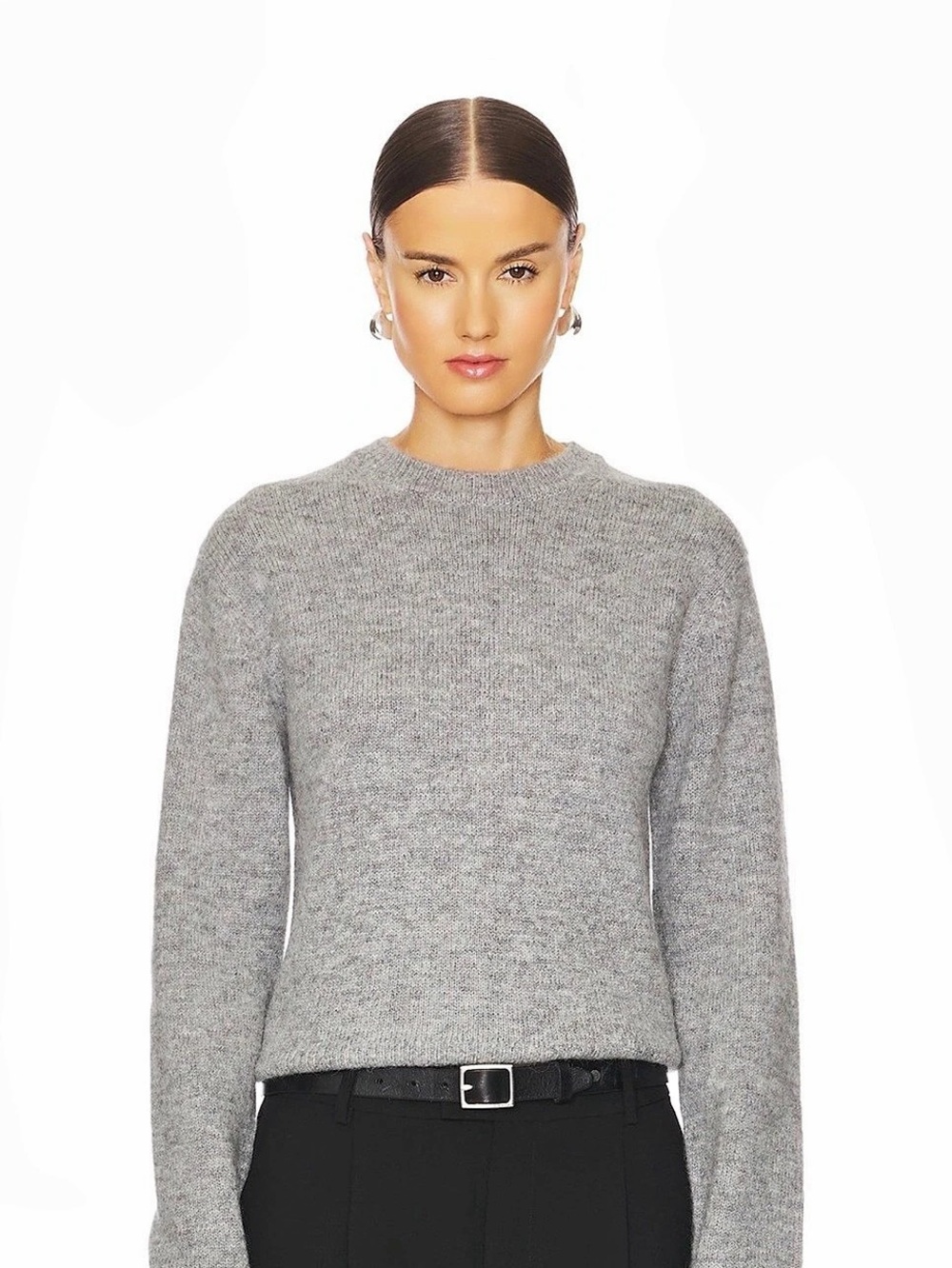 NEW L'Academie Anne Sweater Gray Alpaca Wool Sweater Size Small Like New